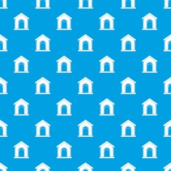 Toy house pattern seamless blue
