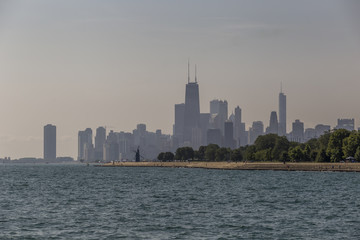 Obraz premium Chicago skyline with Lake Michigan