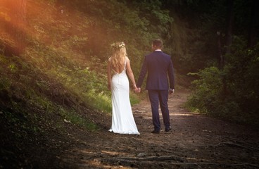 Wedding couple in outdoor