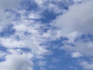 blue sky with light  white clouds background