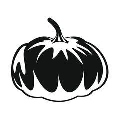 Pumpkin black simple silhouette icon vector illustration for design and web