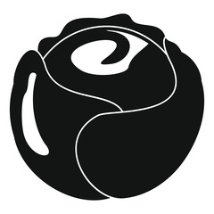 Cabbage black simple silhouette icon vector illustration for design and web