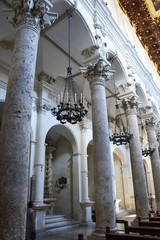 LECCE, ITALY - AUGUST 2, 2017: interior view of Basilica di Santa Croce, Lecce, Italy