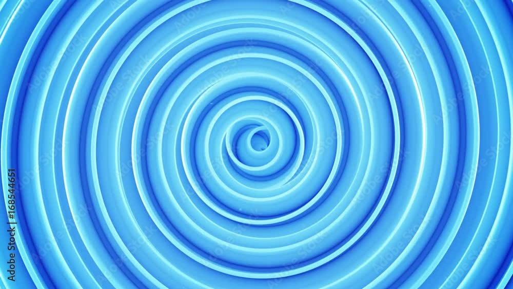 Poster blue spiral spinning. abstract 3d render. computer generated seamless loop animation 4k uhd (3840x21
