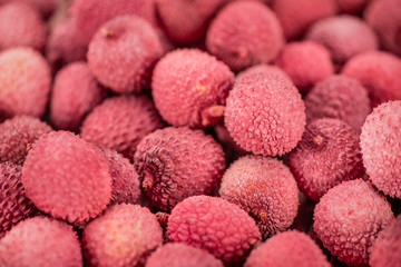 Portion of Lichee Fruits (selective focus)