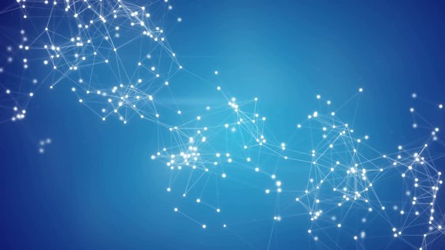 Blue futuristic sci-fi plexus shape. Computer generated abstract technology background. Seamless loop smooth animation 4k (4096x2304)
