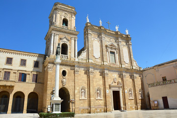 Fototapeta na wymiar Brindisi Cathedral in Piazza Duomo square, Brindisi, Apulia, Italy