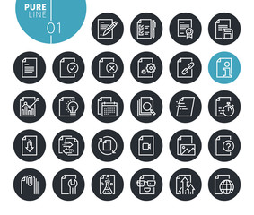 Modern text editing and document formatting line icons set. Vector illustrations for web and app design and development. Premium quality outline web symbols.