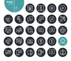 Modern mobile service and communication line icons set. Vector illustrations for web and app design and development. Premium quality outline web symbols.