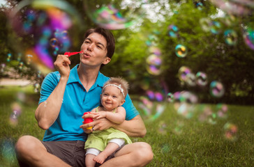 Father playing with child
