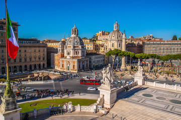 National Monument to Victor Emmanuel II, Cityscape Rome. Italy
