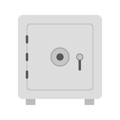 Flat icon bank safe for money isolated on white background. Vector illustration.