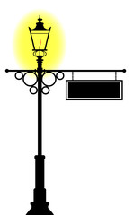 Blank Hanging Lamp Post Sign