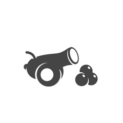 Cannon icon. Vector logo on white background