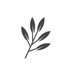 Branch with leaves icon. Vector logo on white background