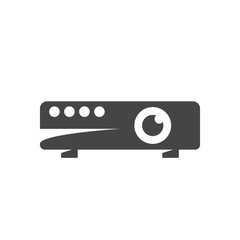 Projector icon. Vector logo on white background