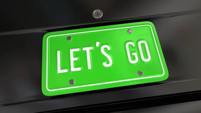 Lets Go License Plate Start Begin Driving Adventure 3d Animation