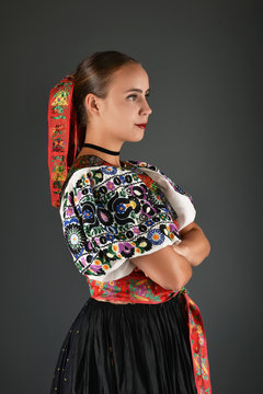 Slovakian folklore. Traditional costume.