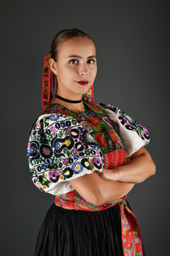 Slovakian folklore. Traditional costume.