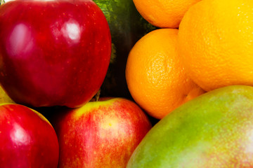 Close up on fresh fruits.