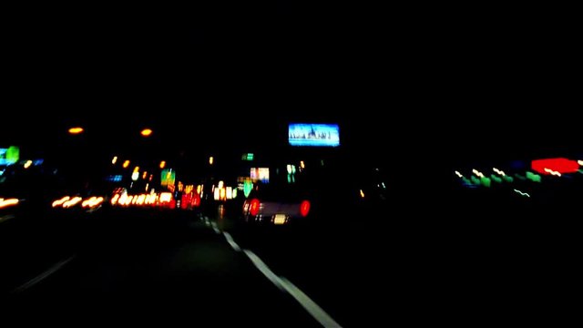 POV fast motion highway traffic
