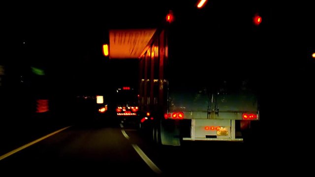 Fast motion POV tunnel traffic
