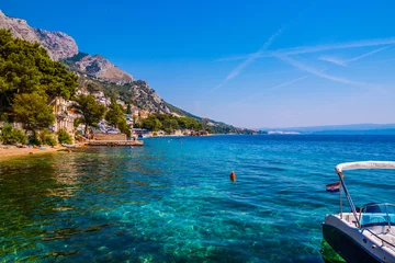 Crédence de cuisine en verre imprimé Plage de la Corne d'Or, Brac, Croatie amazing beach on Makarska Riviera, Dalmatia, Croatia