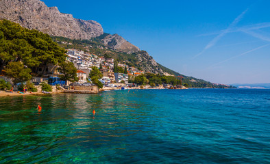 Fototapeta na wymiar amazing beach on Makarska Riviera, Dalmatia, Croatia