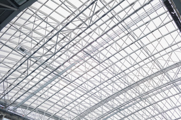 The retractable roof stadium from the inside. Heavy metal design