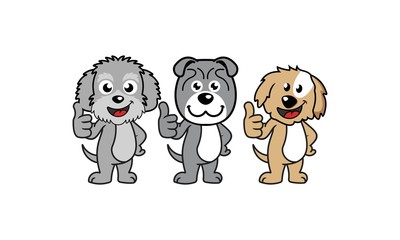 Pet, Dog, Liitle Dog Vector, Thumbs Up Dog Vector