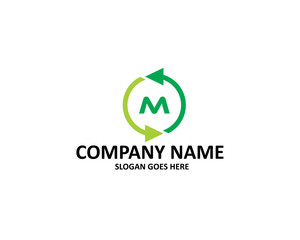 m letter arrow logo