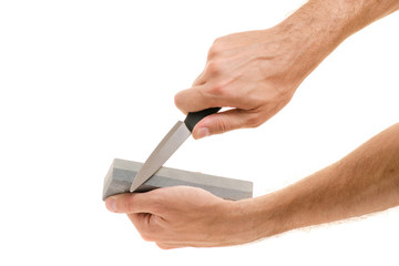 Male hand sharpen