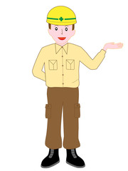 作業員のポーズ