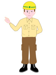 作業員のポーズ