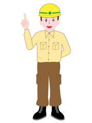 作業員のポーズ