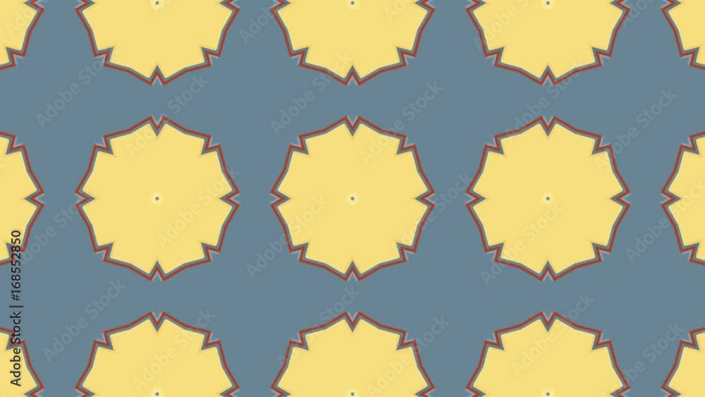 Fototapete computer animation color pattern with kaleidoscope effect, clip with looping without breaks
