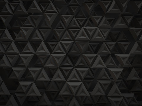 abstract 3d black small triangle pattern technology background render