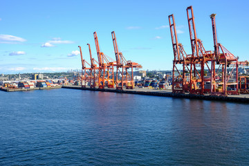 Vancouver container port - obrazy, fototapety, plakaty