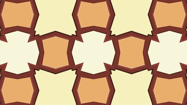 Computer animation color pattern with kaleidoscope effect, clip with looping without breaks