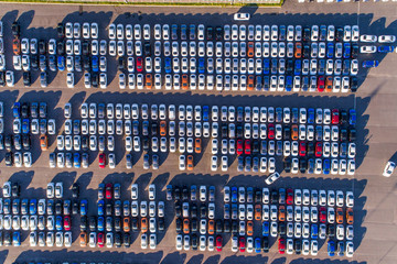 Aerial view of the Parking at the motor works