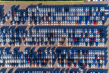 Aerial view of the Parking at the motor works