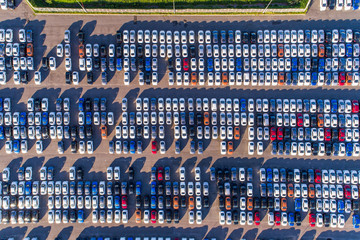 Aerial view of the Parking at the motor works