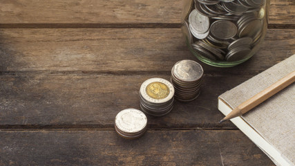 Concept of saving money.Money Thailand.