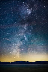 Wall murals Night Starry Night and Milky Way above Lake Tahoe