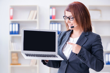 Call center operator working with clients