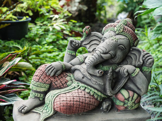 Ganesh Sitting in The Garden - obrazy, fototapety, plakaty
