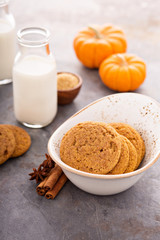 Fall cookies with milk