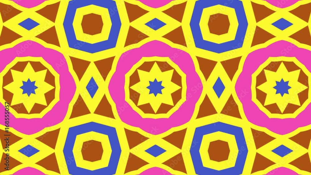 Fototapete computer animation color pattern with kaleidoscope effect, clip with looping without breaks
