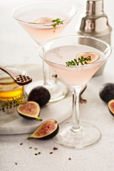 Pink fig and honey martini