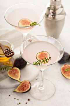 Pink fig and honey martini